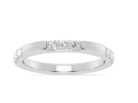 Round Three Row Diamond Band