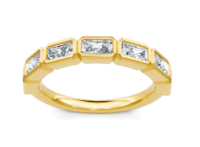 Emerald Cut East-West Bezel Band