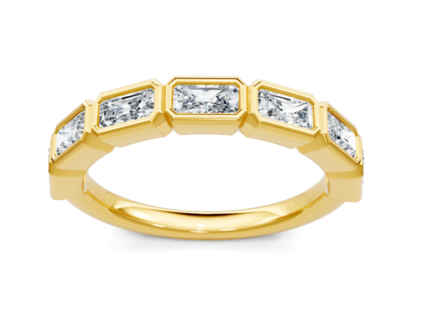 Emerald Cut East-West Bezel Band