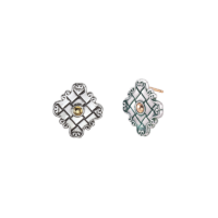 Sterling Traversa Quatrefoil Button Earrings