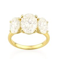 Oval Trellis Three Stone Lab Diamond Engagement Ring