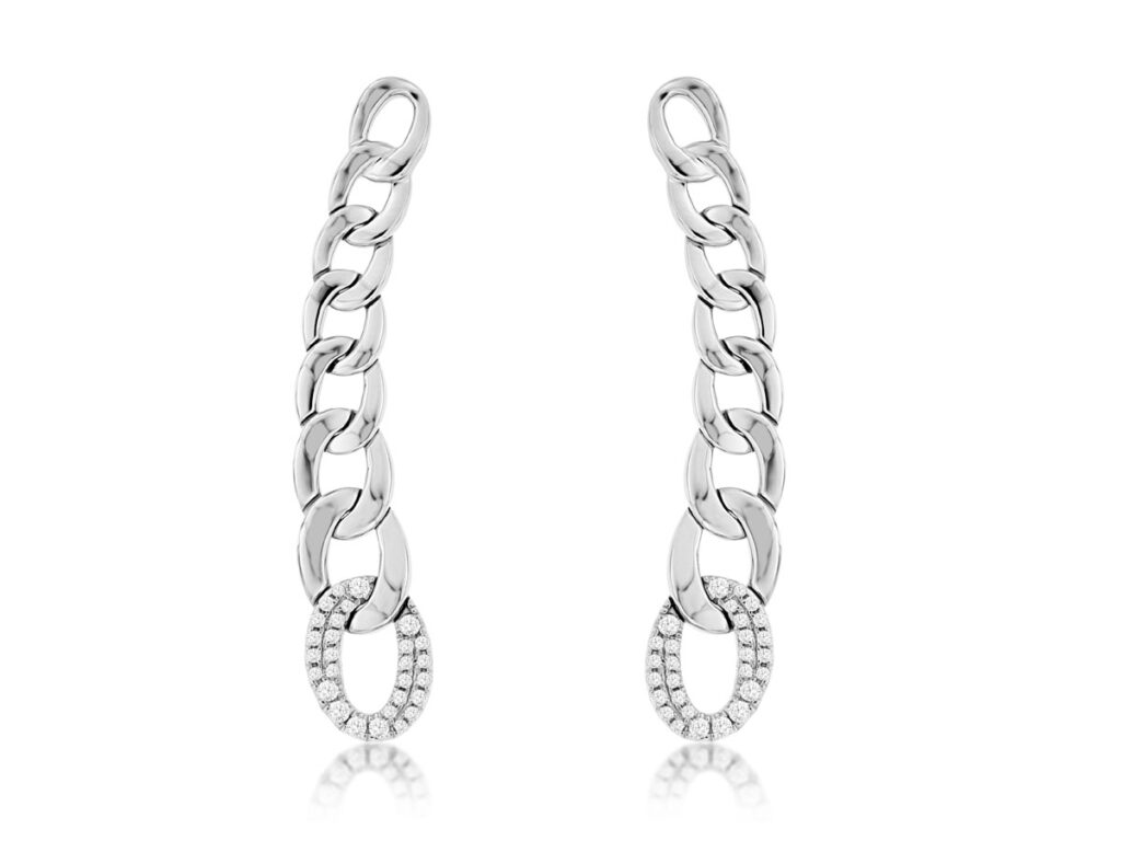 White Gold Diamond Dangle Earrings
