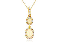 Opal and Diamond Drop Necklace