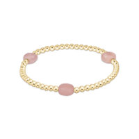 eNewton - Admire Small Gem 3mm Gold Bracelet - Pink Opal