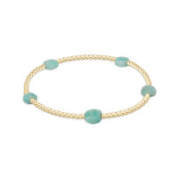 eNewton - Admire Small Gem 2mm Gold Bracelet - Amazonite