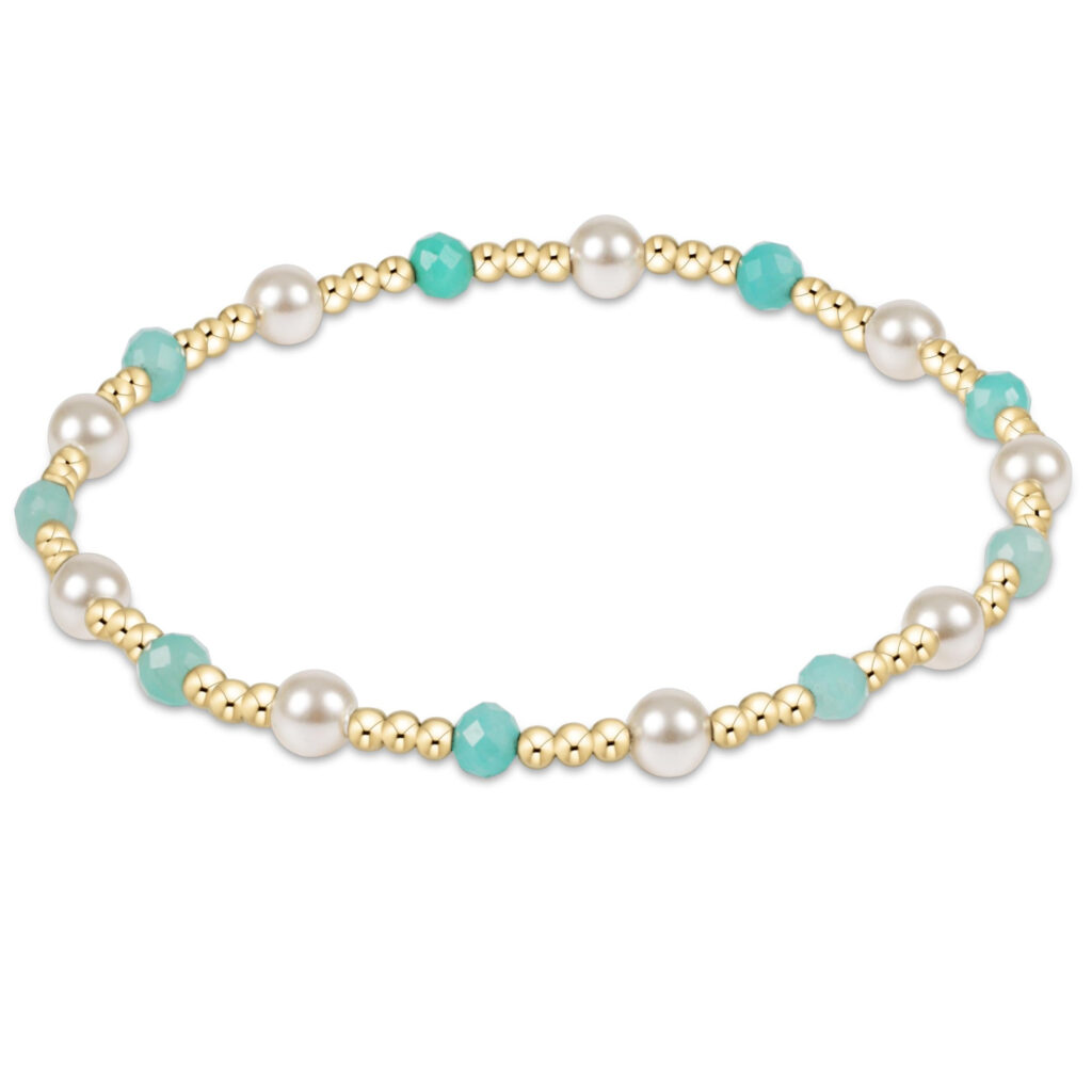 eNewton - Pearl Sincerity 4mm Gem Bracelet - Amazonite