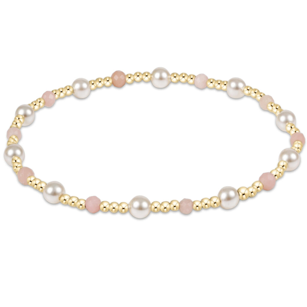 eNewton - Pearl Sincerity 4mm Gem Bracelet - Pink Opal