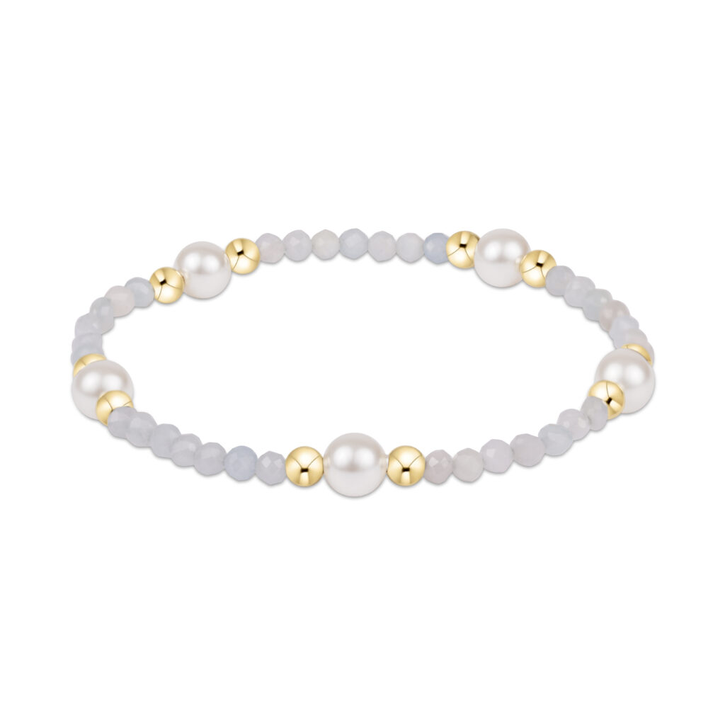 eNewton - Purpose Pearl 6mm Gem Bracelet - Aquamarine