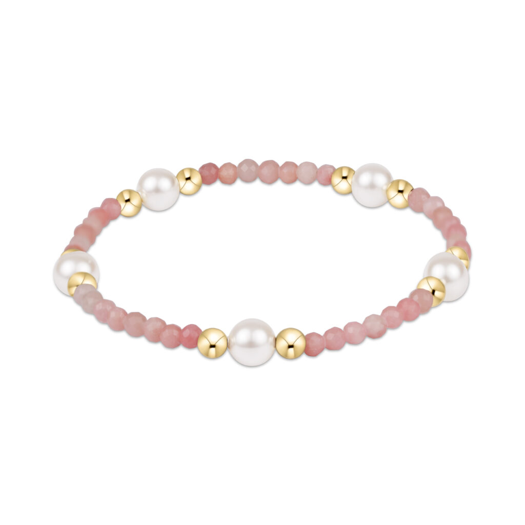 eNewton - Purpose Pearl 6mm Gem Bracelet - Pink Opal