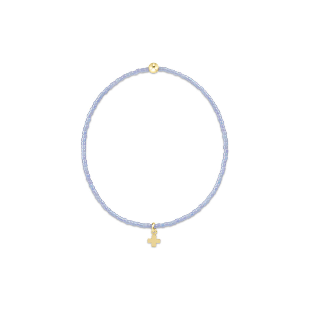 eNewton - Hope Classic Ocean Mist Bracelet - Signature Cross Small Gold Charm