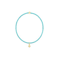 eNewton - Hope Classic Turquoise Bracelet - Signature Cross Small Gold Charm