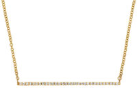 Yellow Gold Diamond Bar Necklace