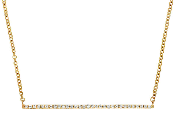 Yellow Gold Diamond Bar Necklace