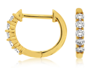 Yellow Gold 11mm Diamond Huggies