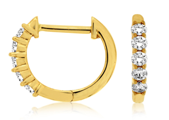 Yellow Gold 11mm Diamond Huggies