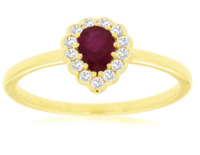 Yellow Gold Pear Shaped Ruby