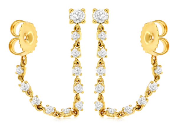 Front to Back Dangle Diamond Earrings