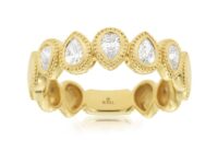 Yellow Gold alternating Pear Shaped Band