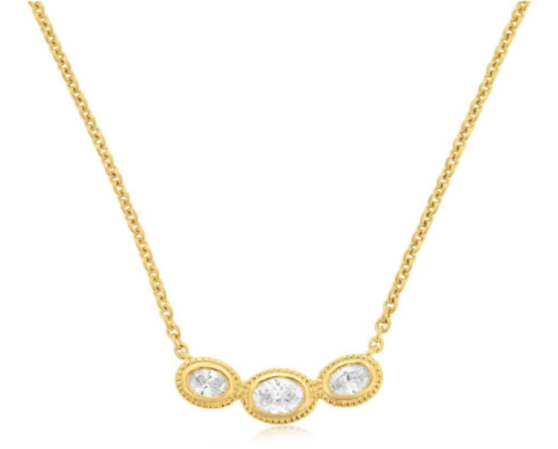 3 Oval Diamond Necklace