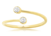 Yellow Gold Diamond Bypass Ring