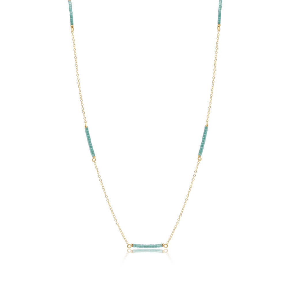 eNewton - 15" Choker Simplicity Chain Gold - Hope Bliss - Sea Glass