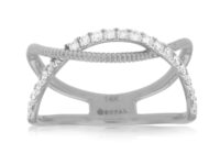 White Gold Beaded and Diamond Wrap Ring