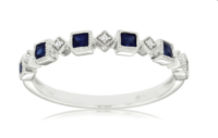 Blue Sapphire and Diamond Ring