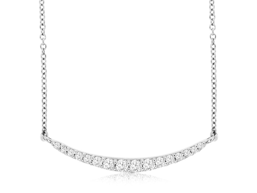White Gold Diamond Smile Necklace