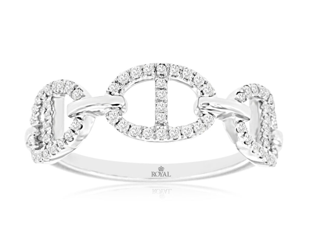 White Gold 3 Link Ring