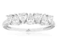 Alternating Pear-Shaped Diamond Band