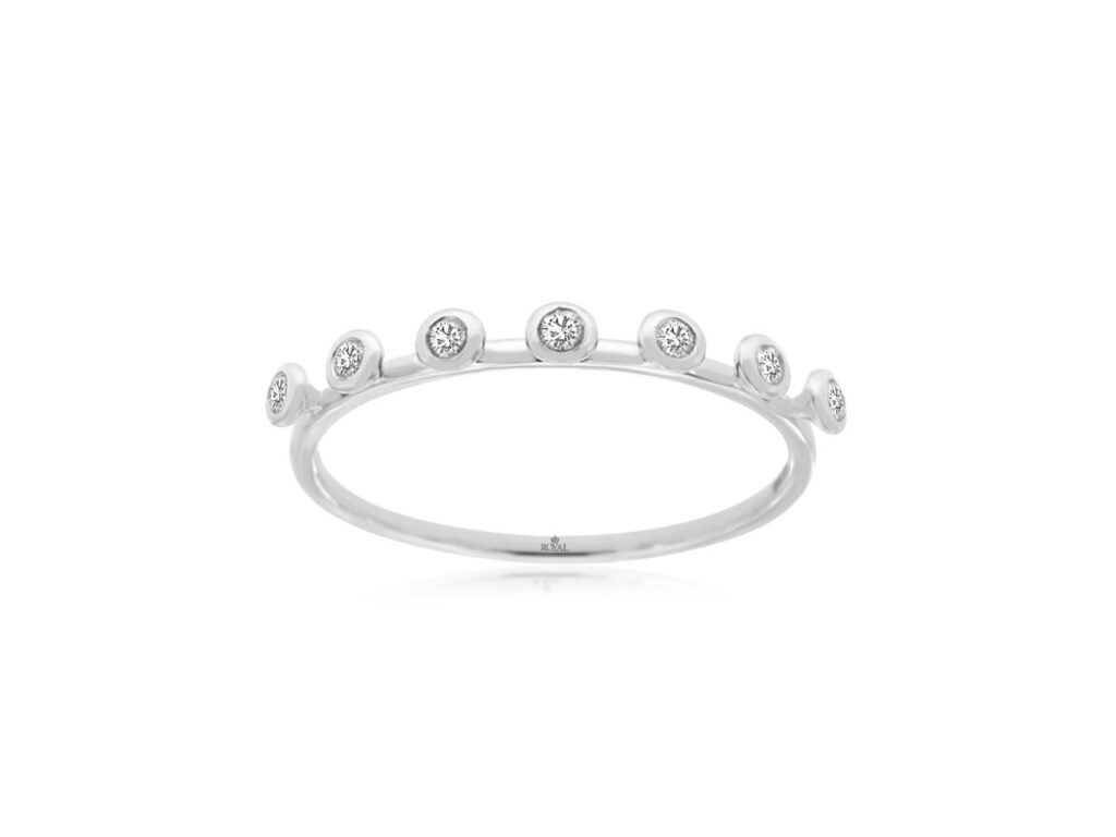 White Gold Spaced Diamond Ring